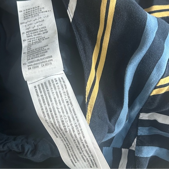 Abercrombie & Fitch Women’s XS Romper Striped Tie Front Black Blue Yellow - Picture 5 of 5